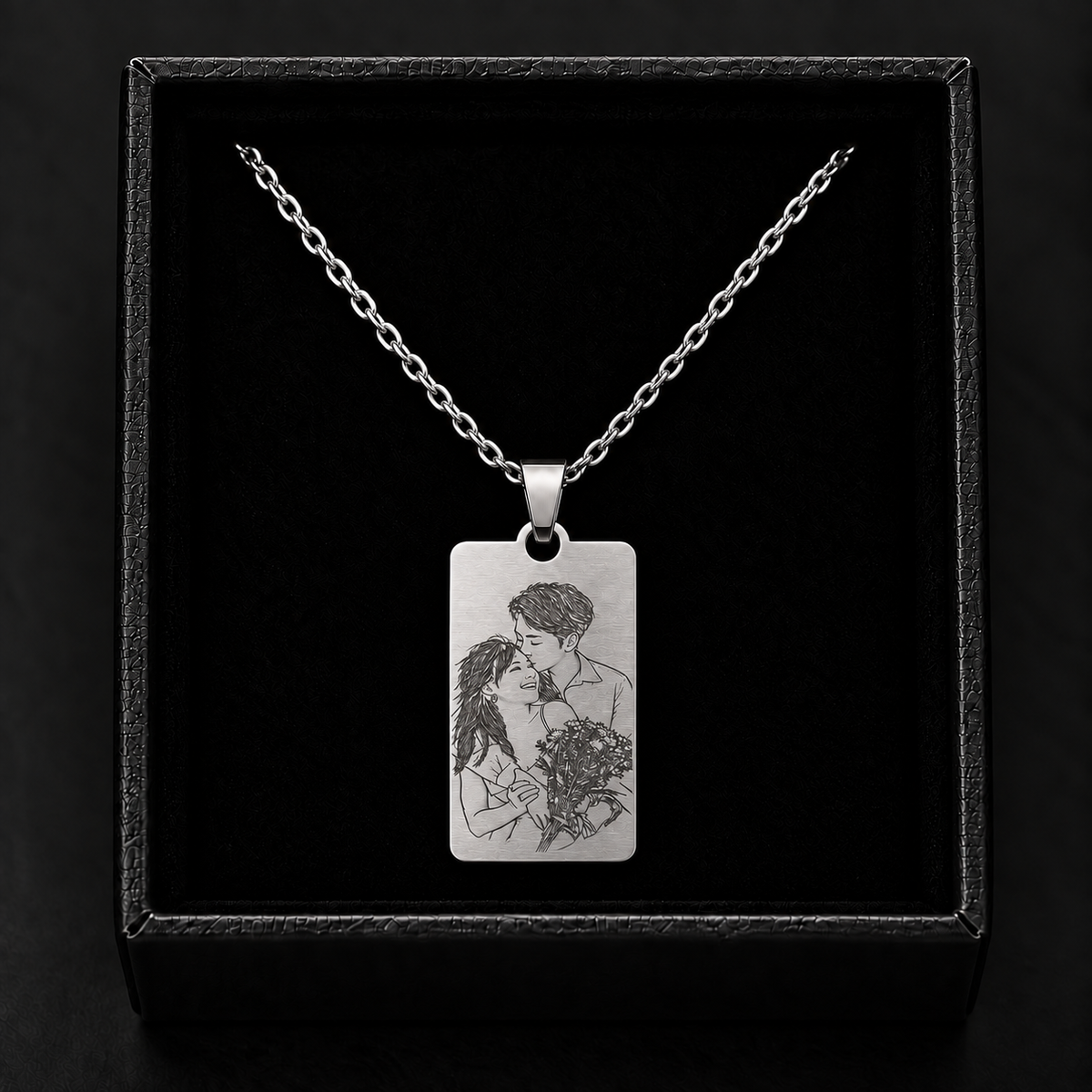 Personalised Rectangle Pendant Necklace