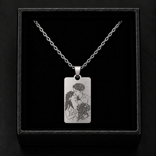 Personalised Rectangle Pendant Necklace